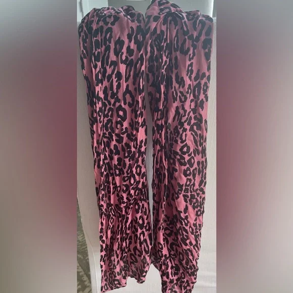 CAbi Wild Leopard Print Scarf in Pink and Black - Picture 4 of 5